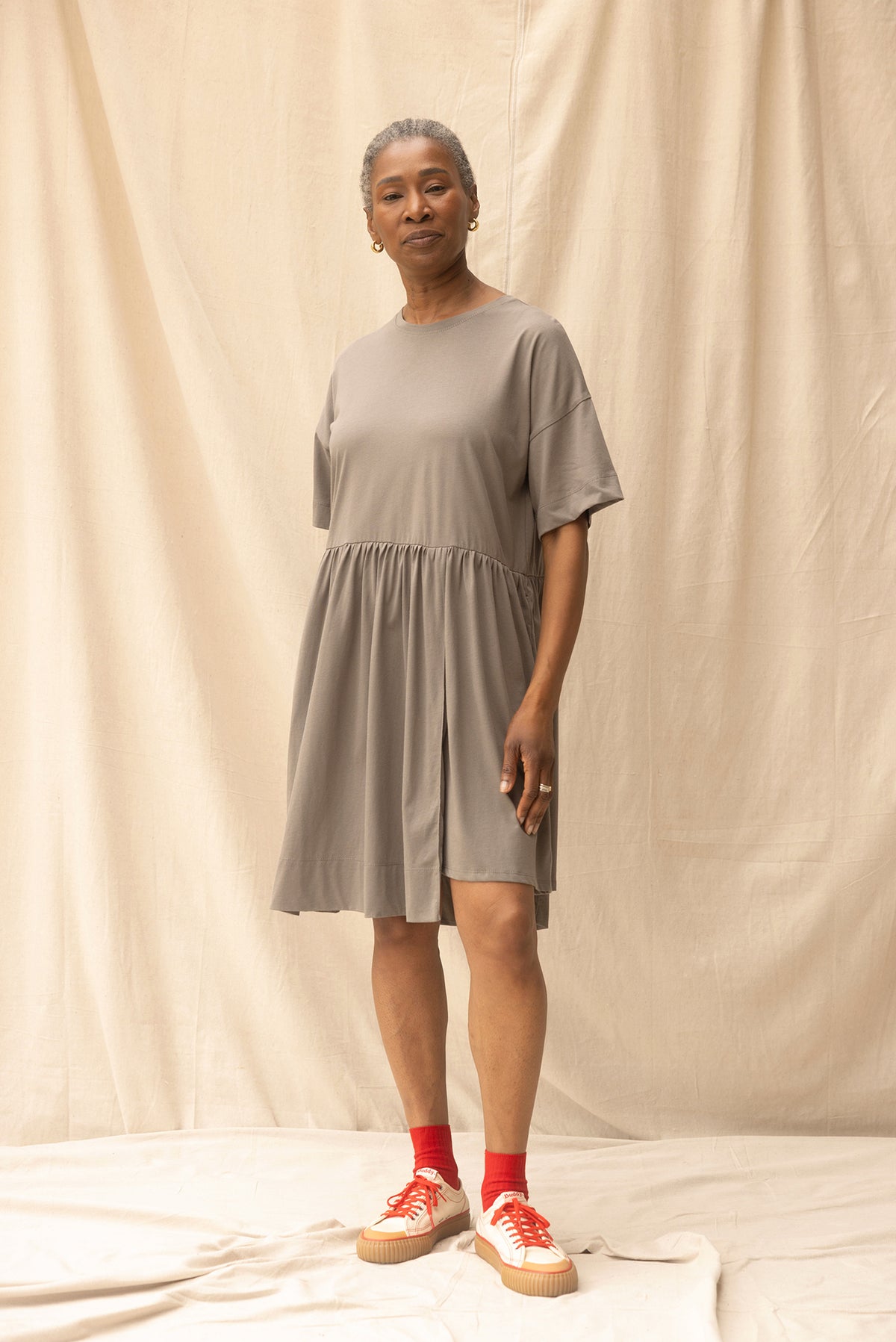 Hobby Dress | Grey Sage - ReCreate Clothing