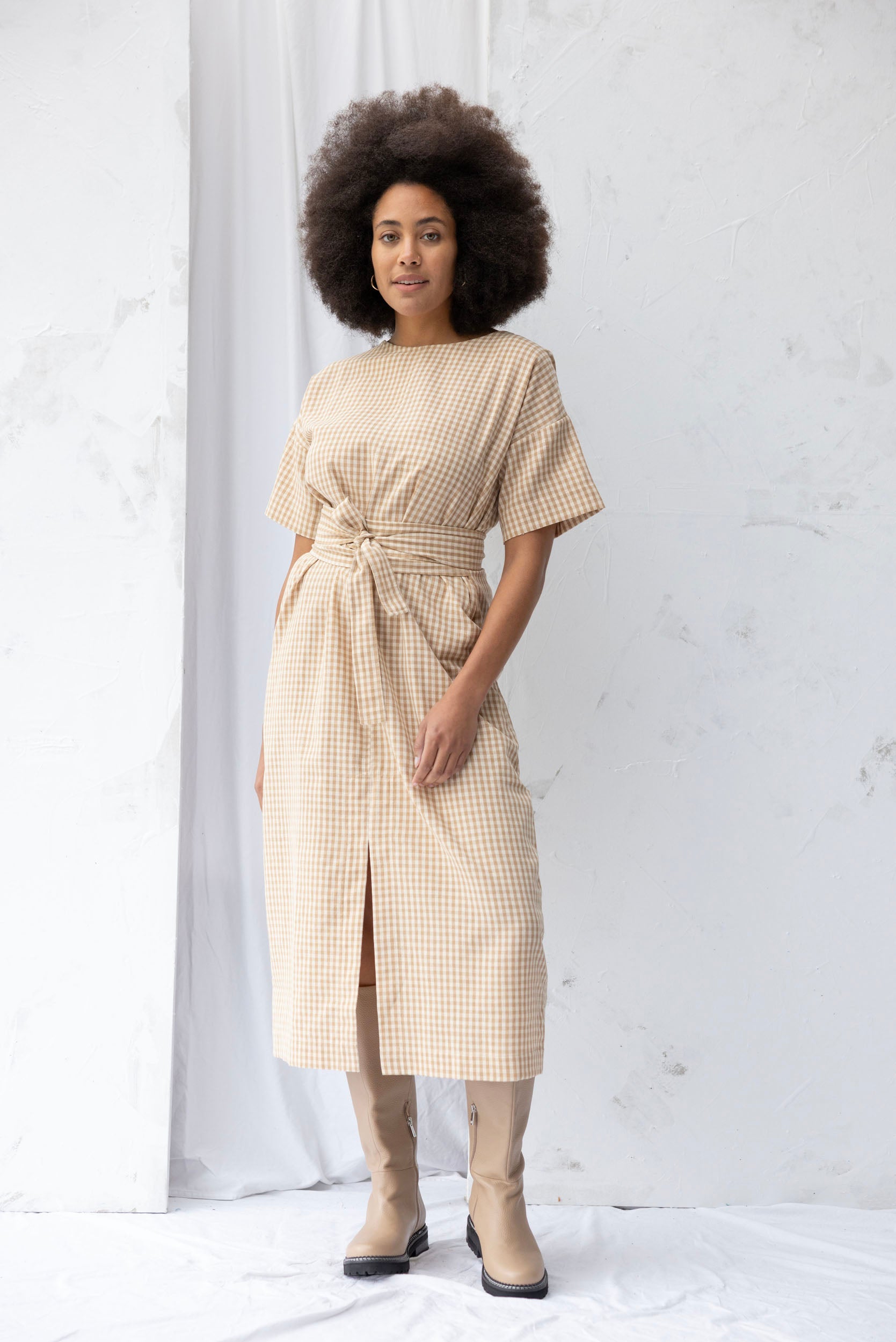 Array Dress | Brown Gingham - ReCreate Clothing