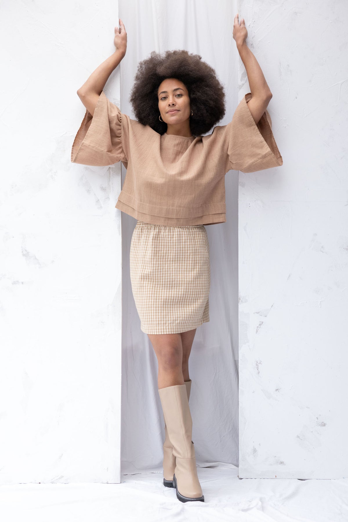 Ensemble Skirt | Brown Gingham - ReCreate Clothing