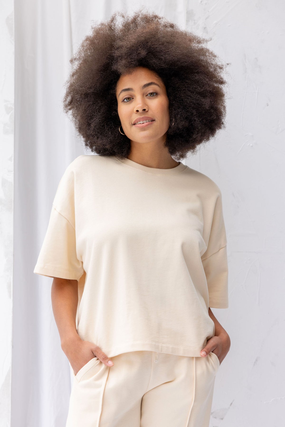Joy Sweatshirt Tee | Natural - ReCreate Clothing