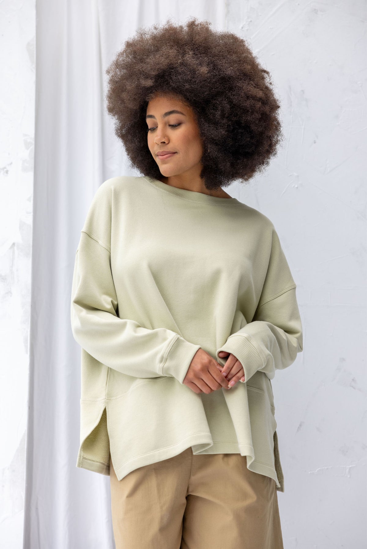 Roam Sweatshirt | Green Tea - ReCreate Clothing
