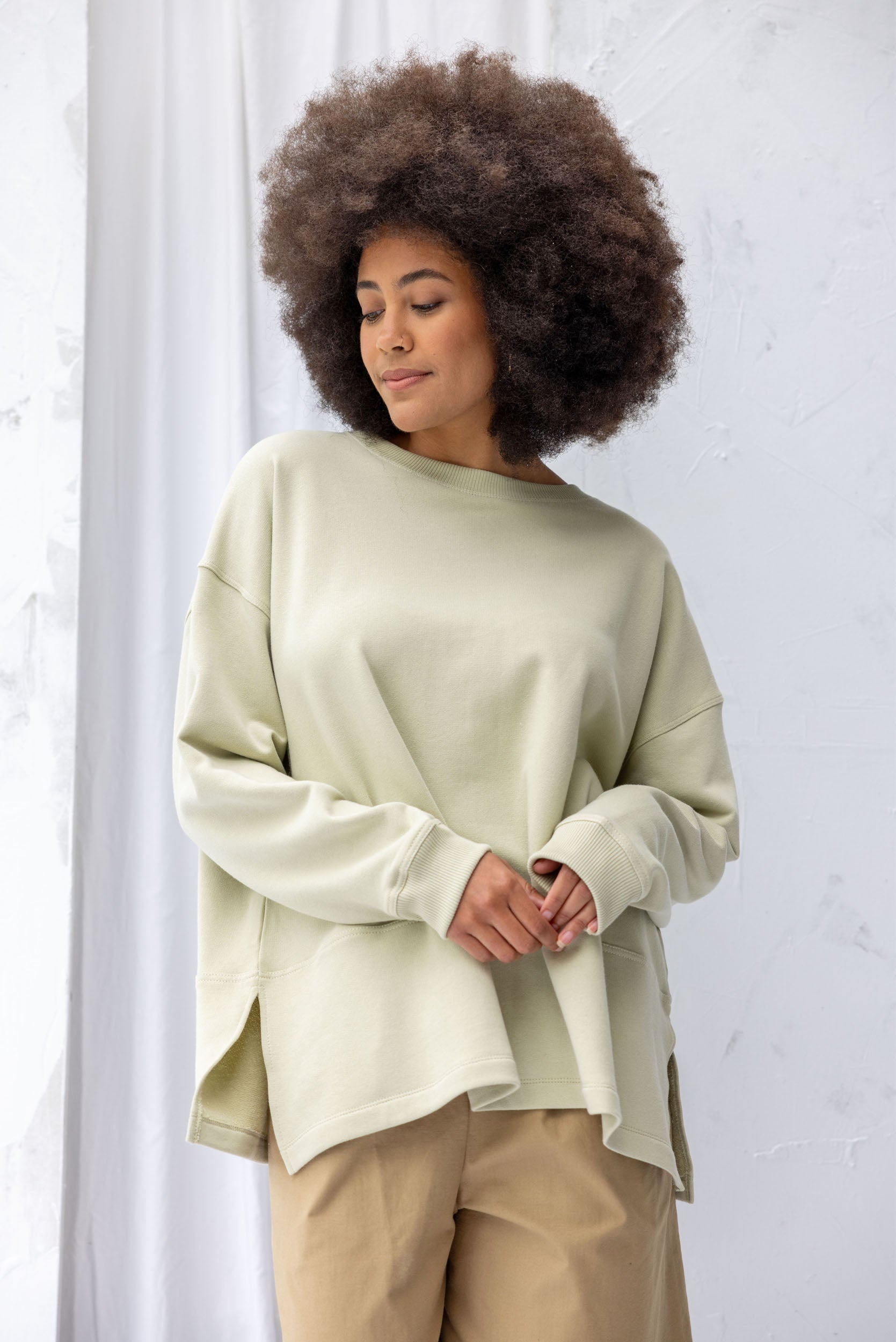 Roam Sweatshirt | Green Tea - ReCreate Clothing