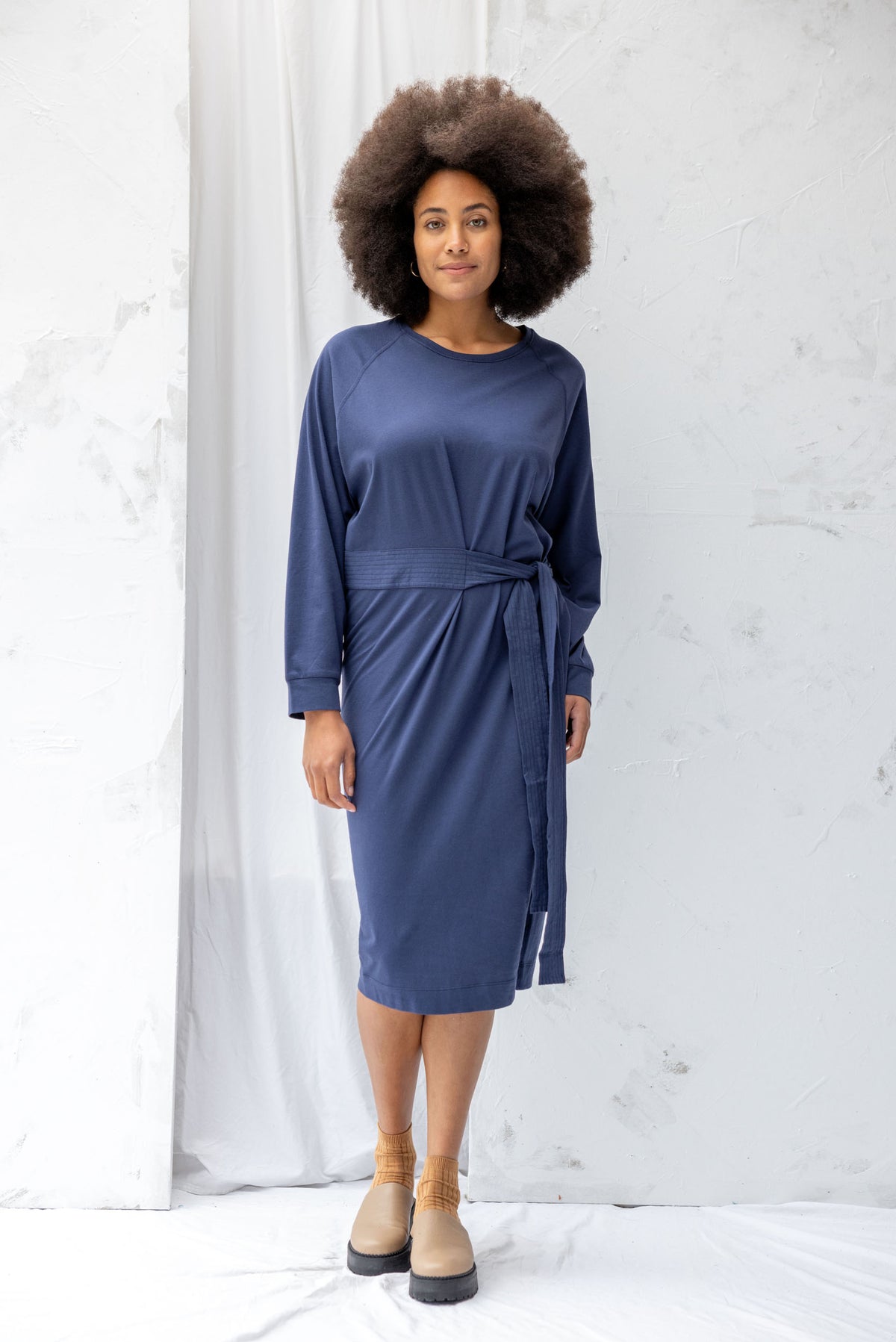 Unbound Dress | Soft Navy - ReCreate Clothing