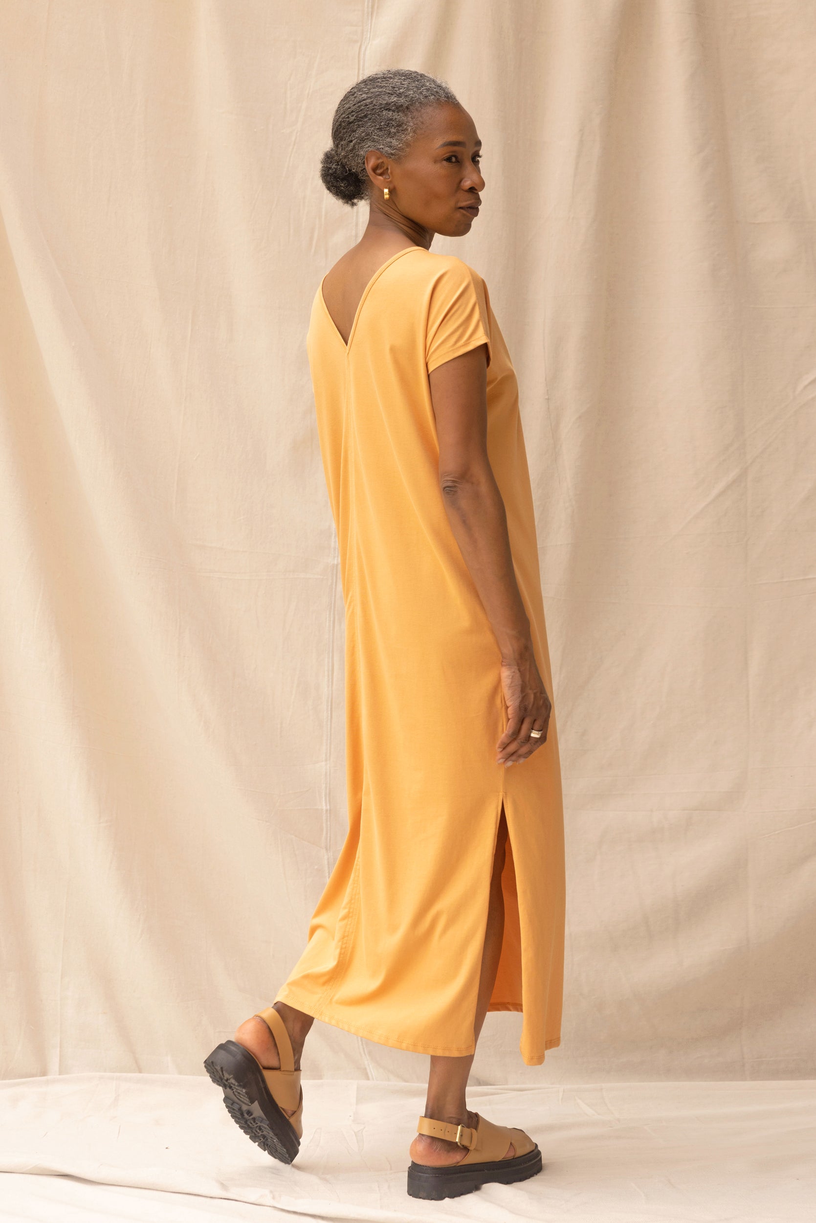 Noah Reversible Dress | Cantaloupe - ReCreate Clothing