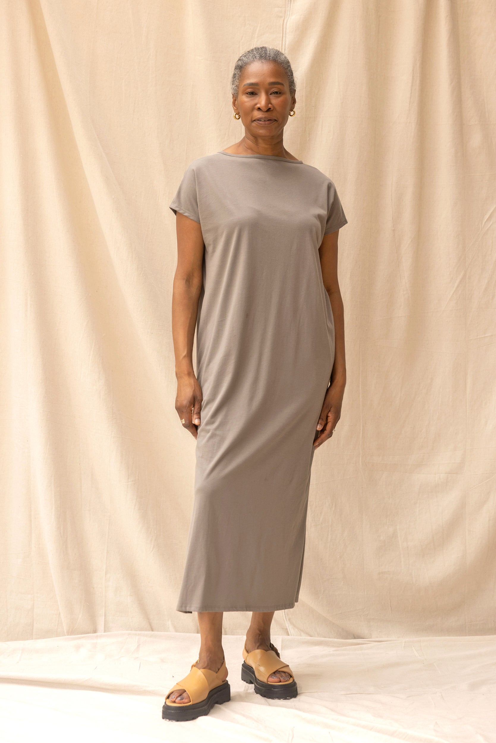 Noah Reversible Dress | Grey Sage - ReCreate Clothing