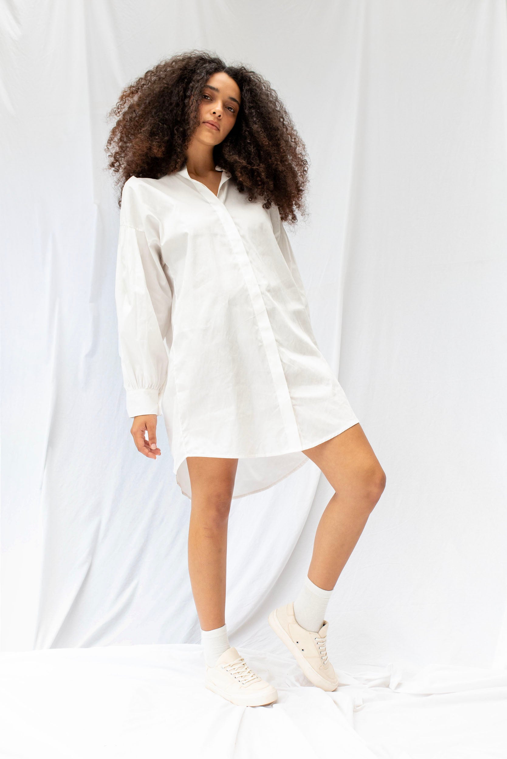 Found Shirt Dress | Chalk - ReCreate Clothing