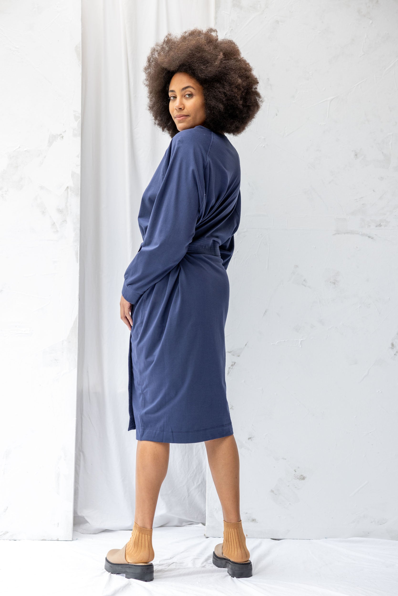 Unbound Dress | Soft Navy - ReCreate Clothing