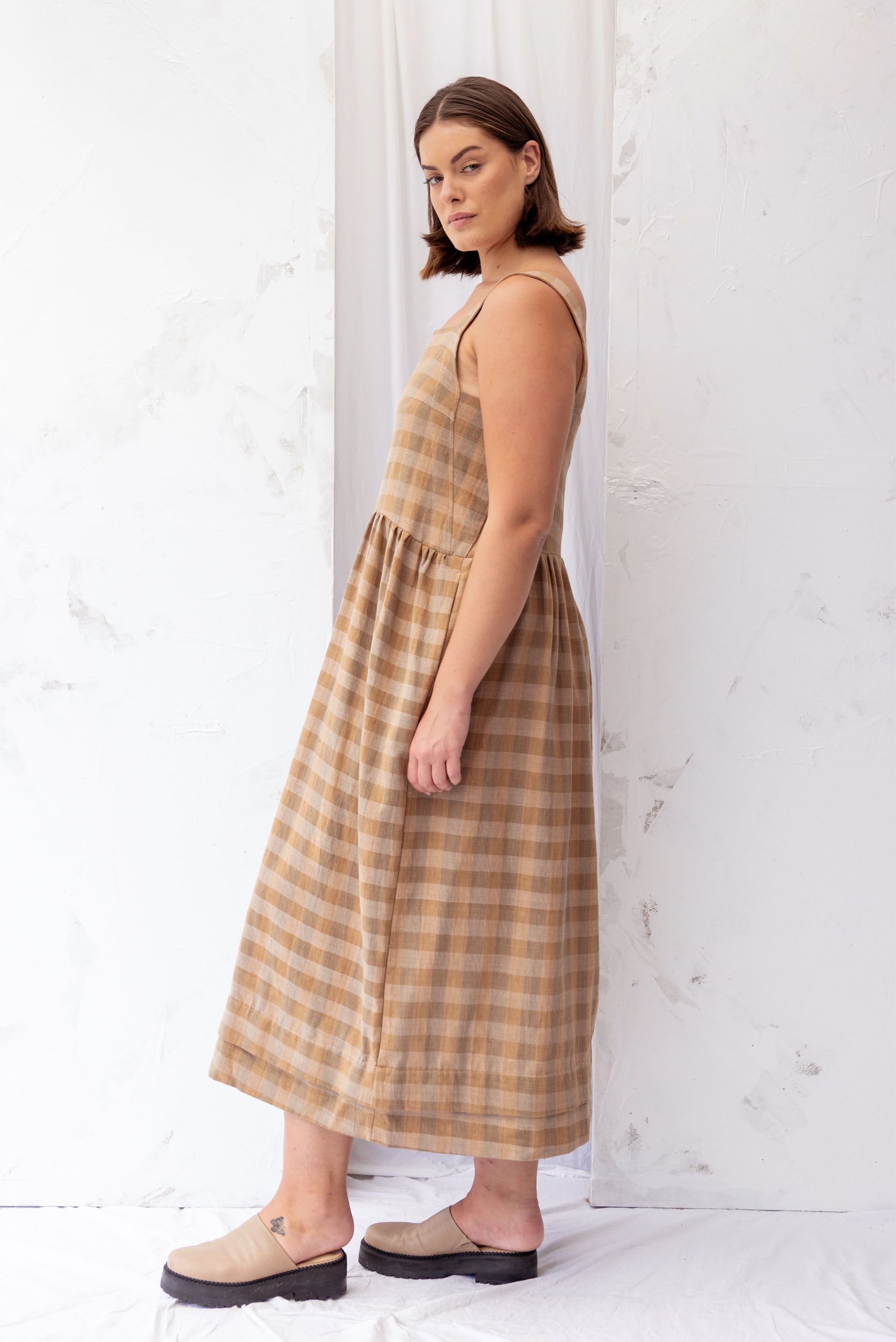 Ash Dress | Earth Check - ReCreate Clothing