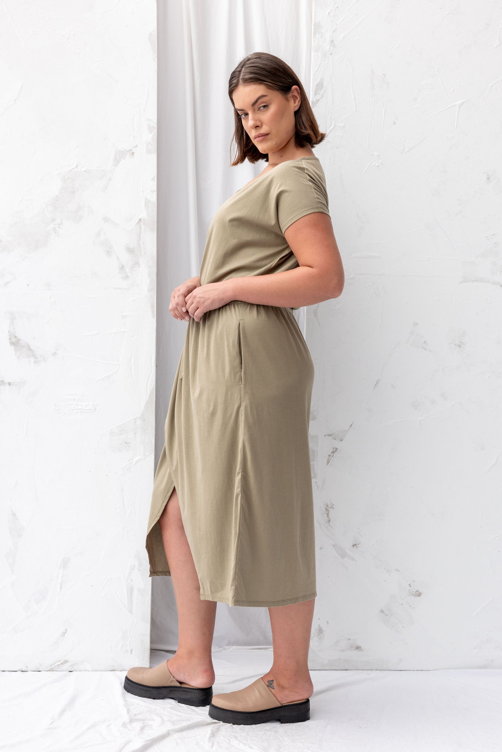 Converse Dress | Olive - ReCreate Clothing