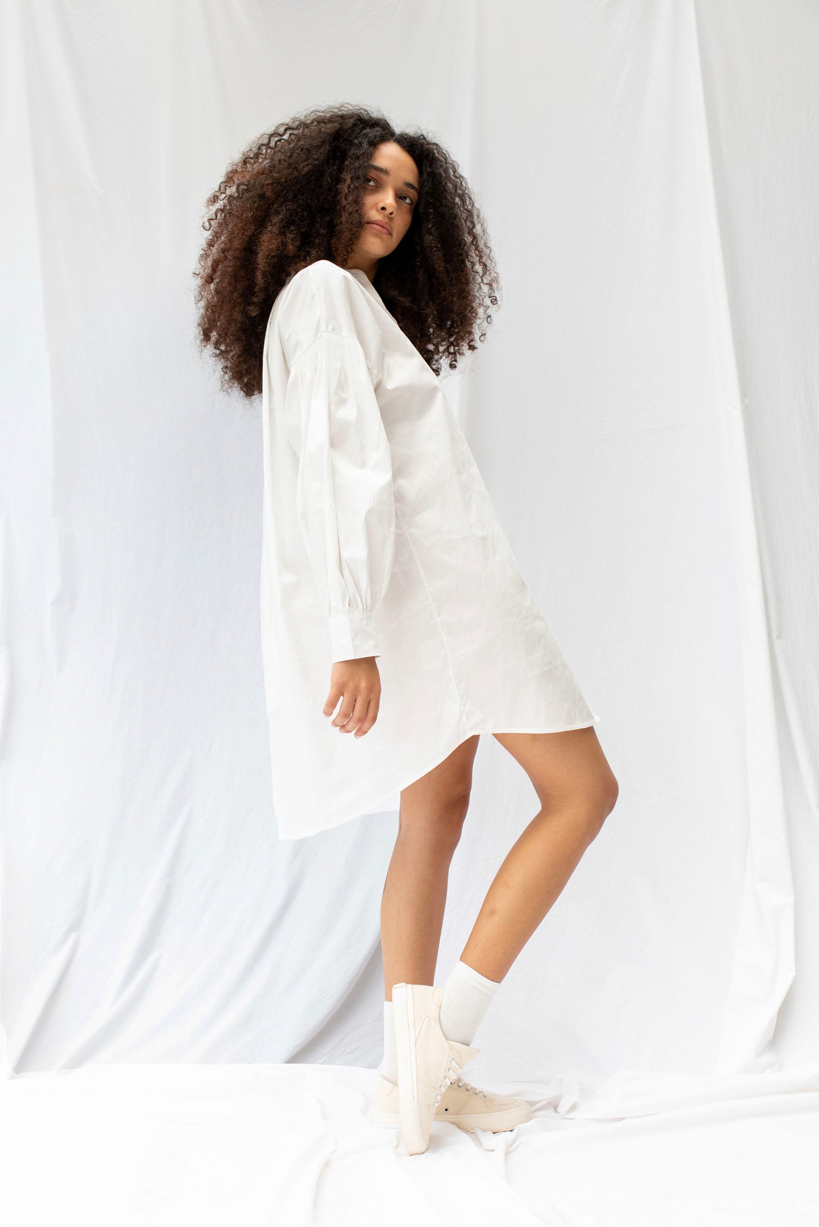 Found Shirt Dress | Chalk - ReCreate Clothing