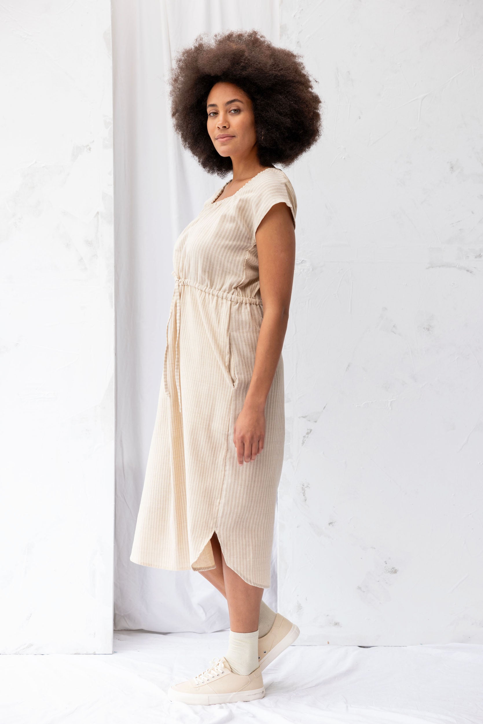 Remmy Dress | Cream Stripe - ReCreate Clothing