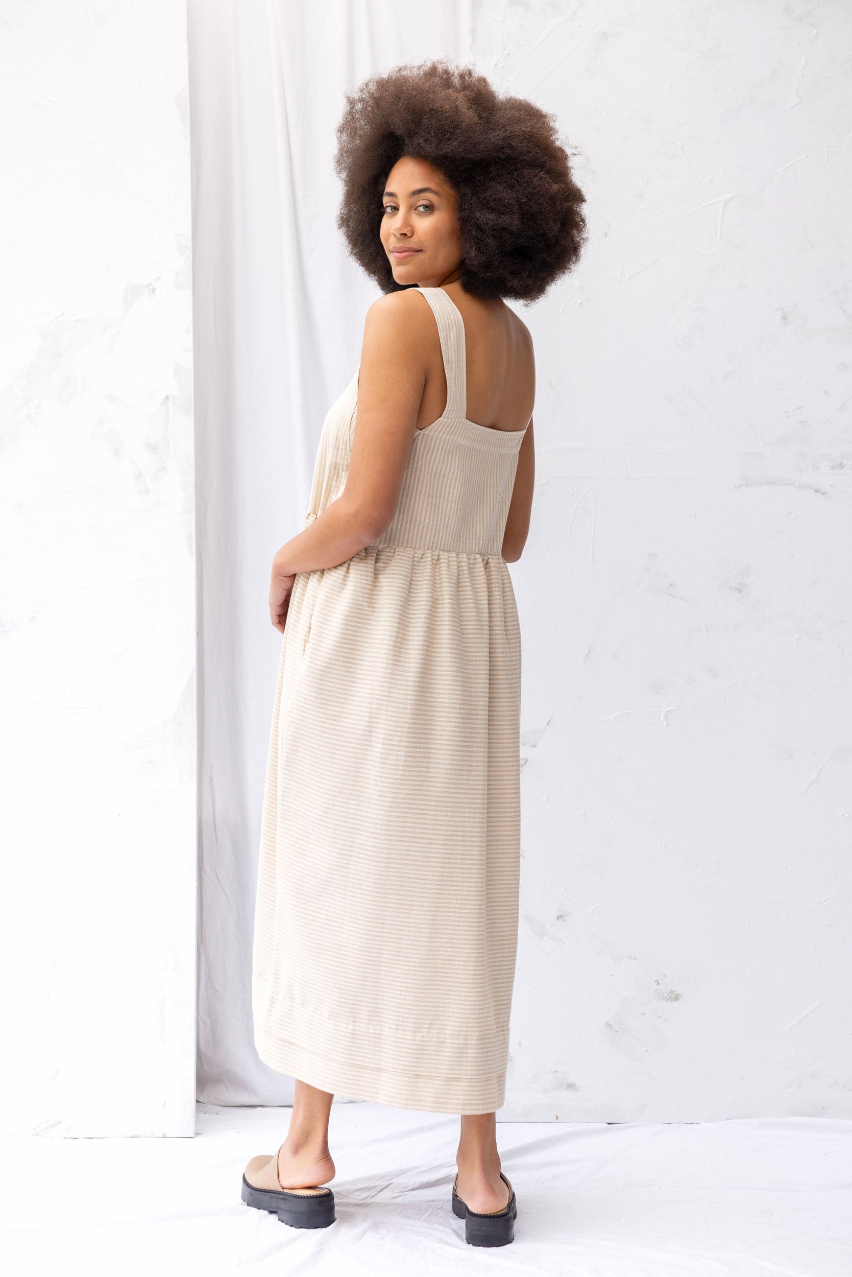 Ash Dress | Cream Stripe - ReCreate Clothing