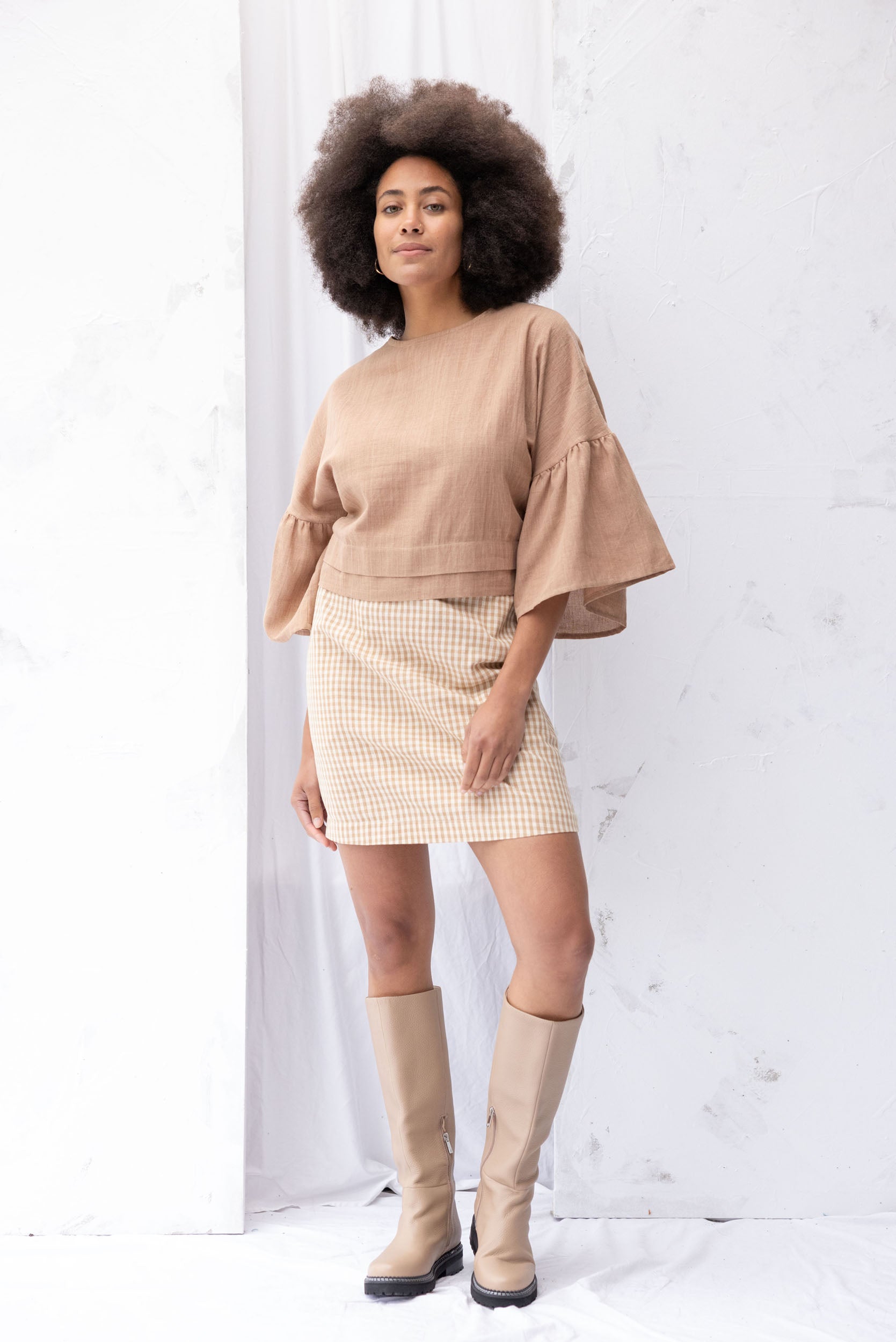 Ensemble Skirt | Brown Gingham - ReCreate Clothing