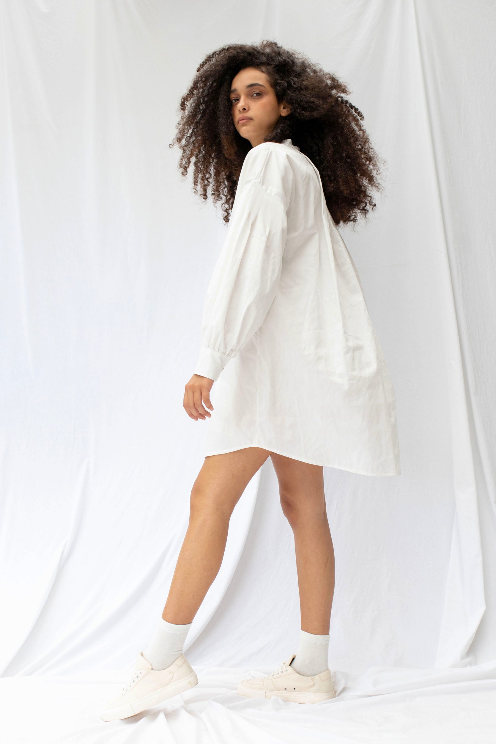 Found Shirt Dress | Chalk - ReCreate Clothing