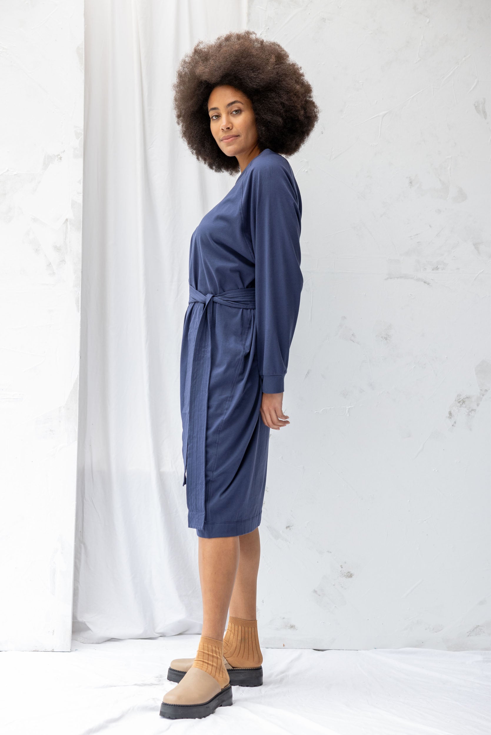 Unbound Dress | Soft Navy - ReCreate Clothing