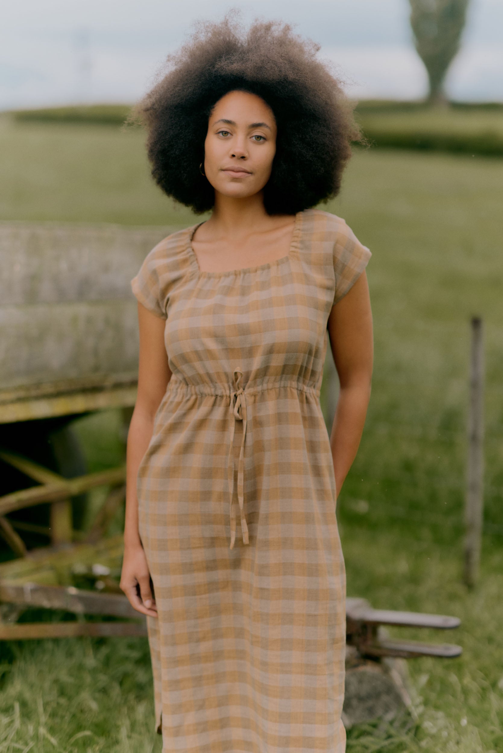 Remmy Dress | Earth Check - ReCreate Clothing
