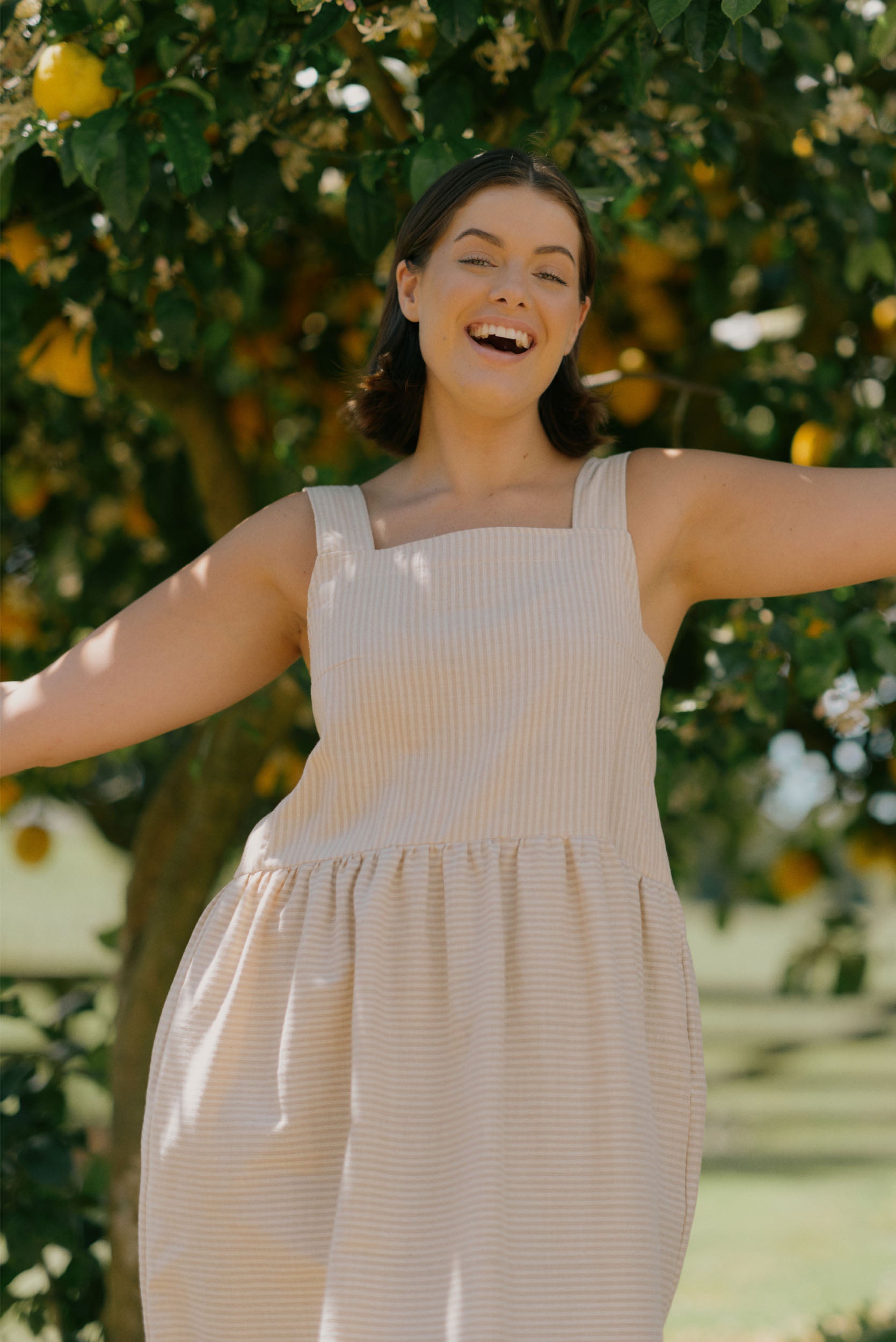 Ash Dress | Cream Stripe - ReCreate Clothing
