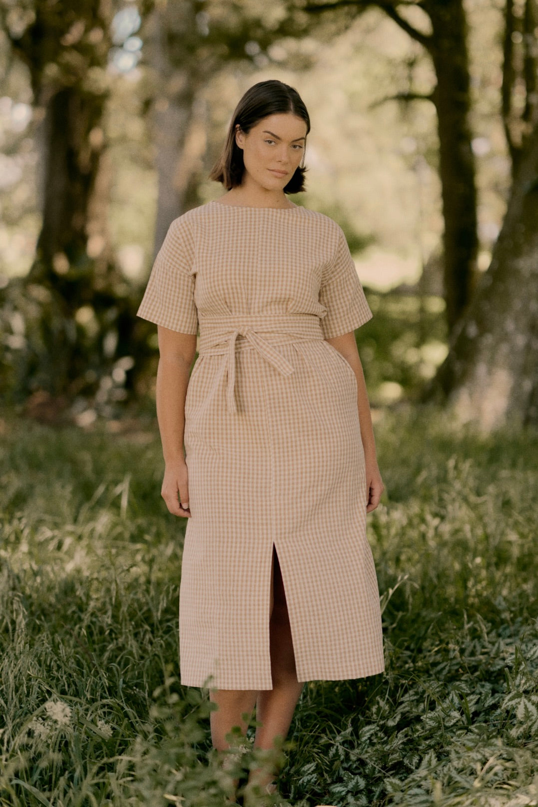 Array Dress | Brown Gingham - ReCreate Clothing