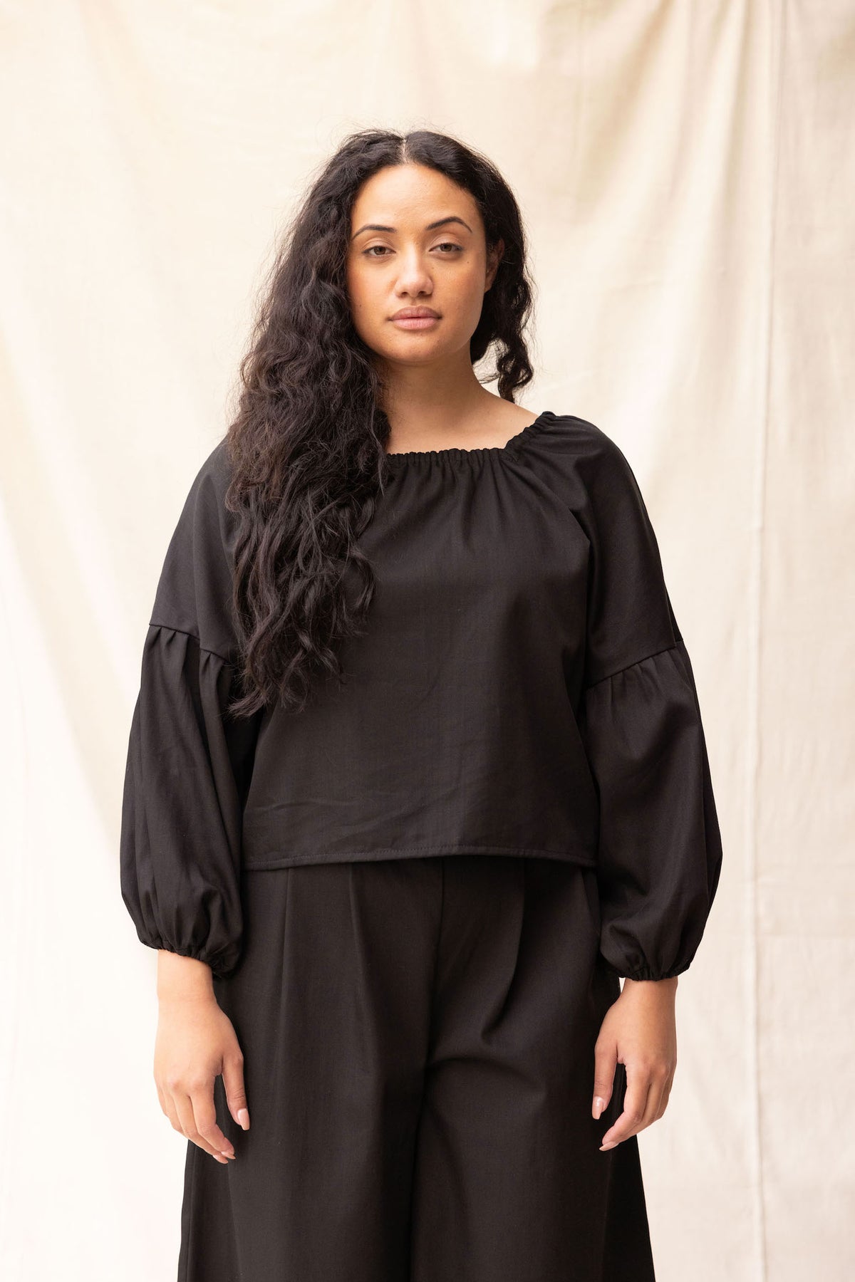 Mahina Denim Top | Black - ReCreate Clothing