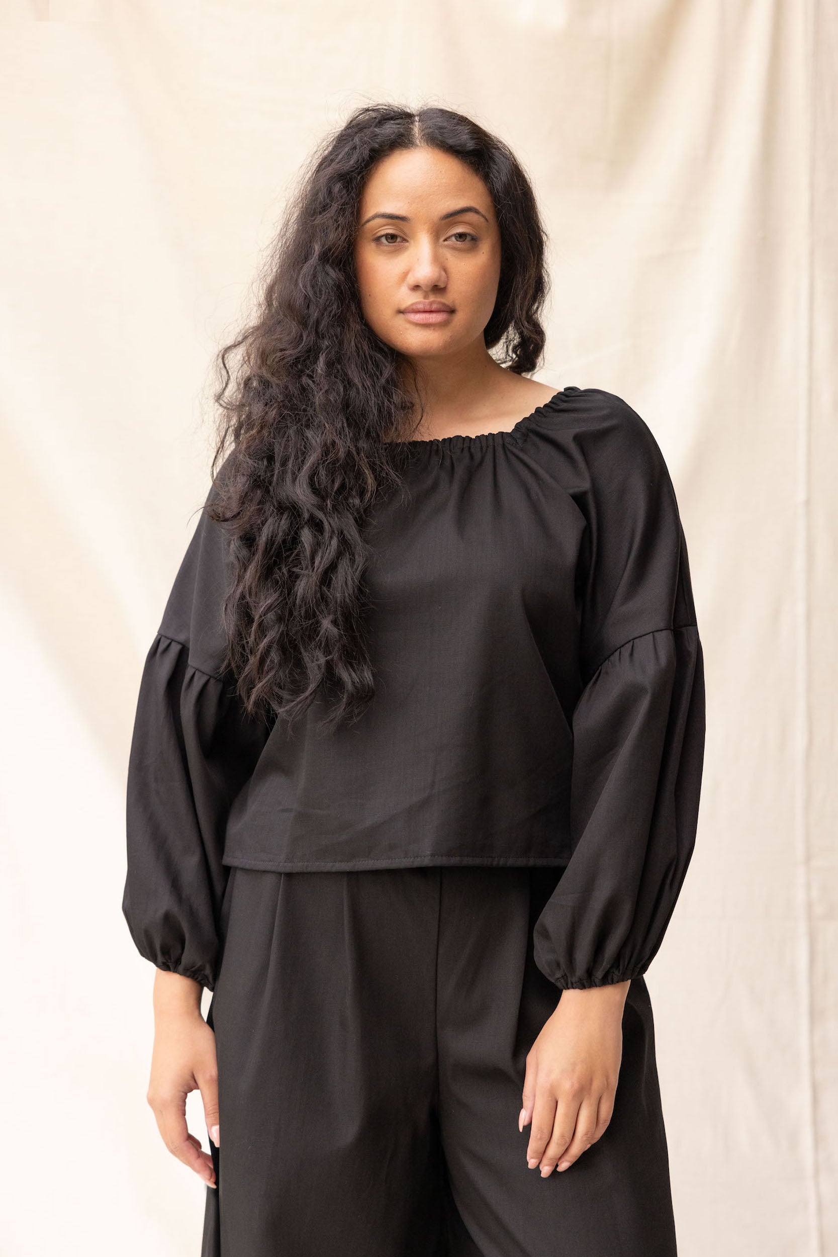 Mahina Denim Top | Black - ReCreate Clothing