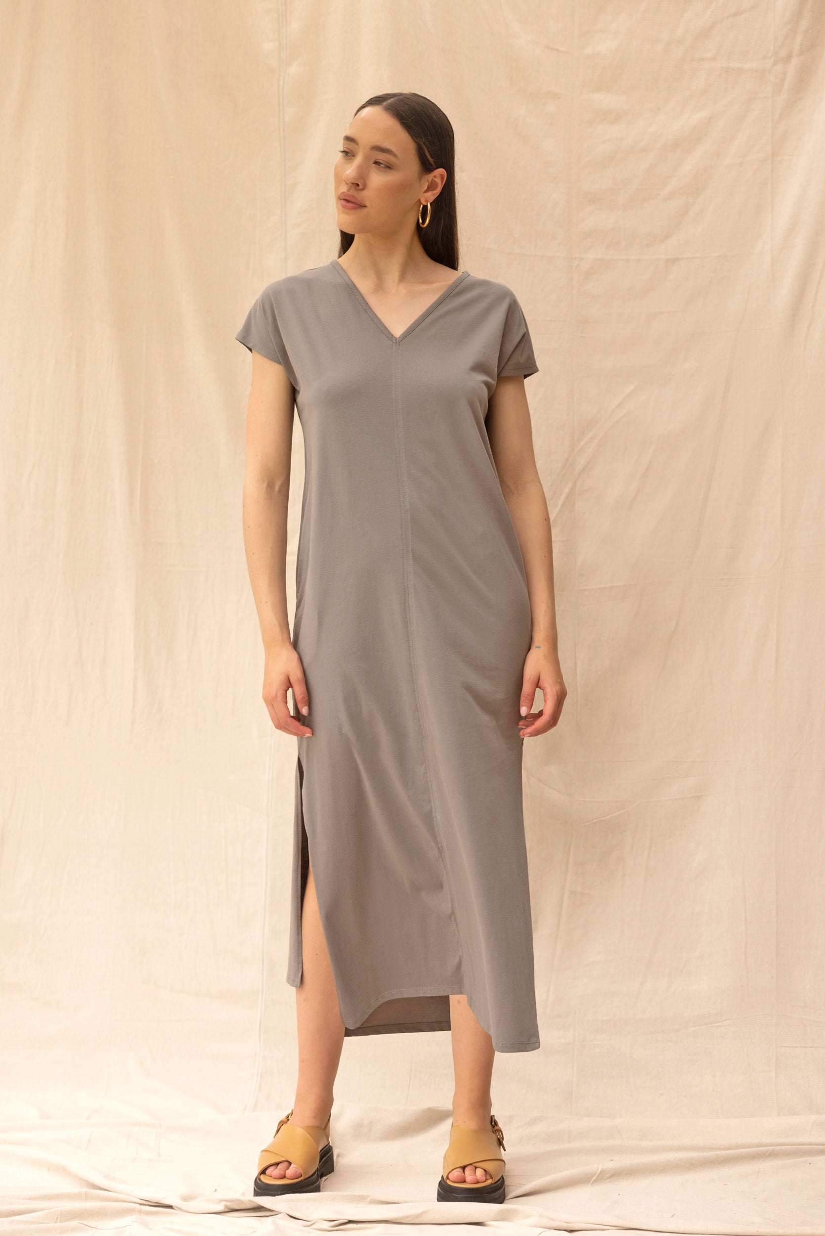 Noah Dress | Grey Sage | S - ReCreate Clothing