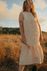 Cilou Dress | Natural Stripe | M - ReCreate Clothing