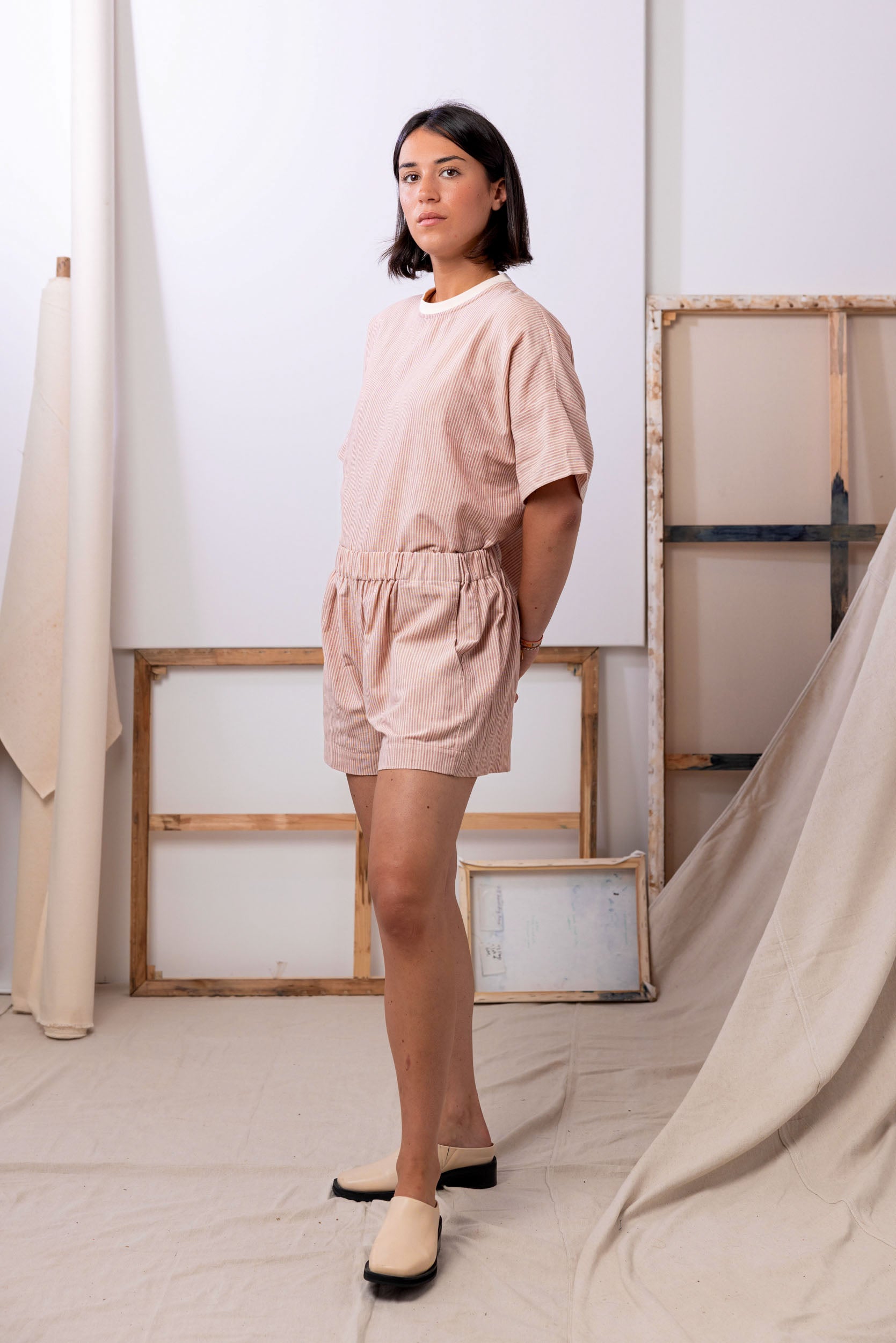 All Day Shorts | Pink Stripe