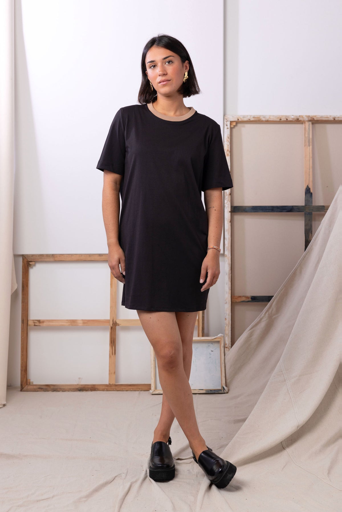 Buddy Tee Dress | Black | XS - ReCreate Clothing