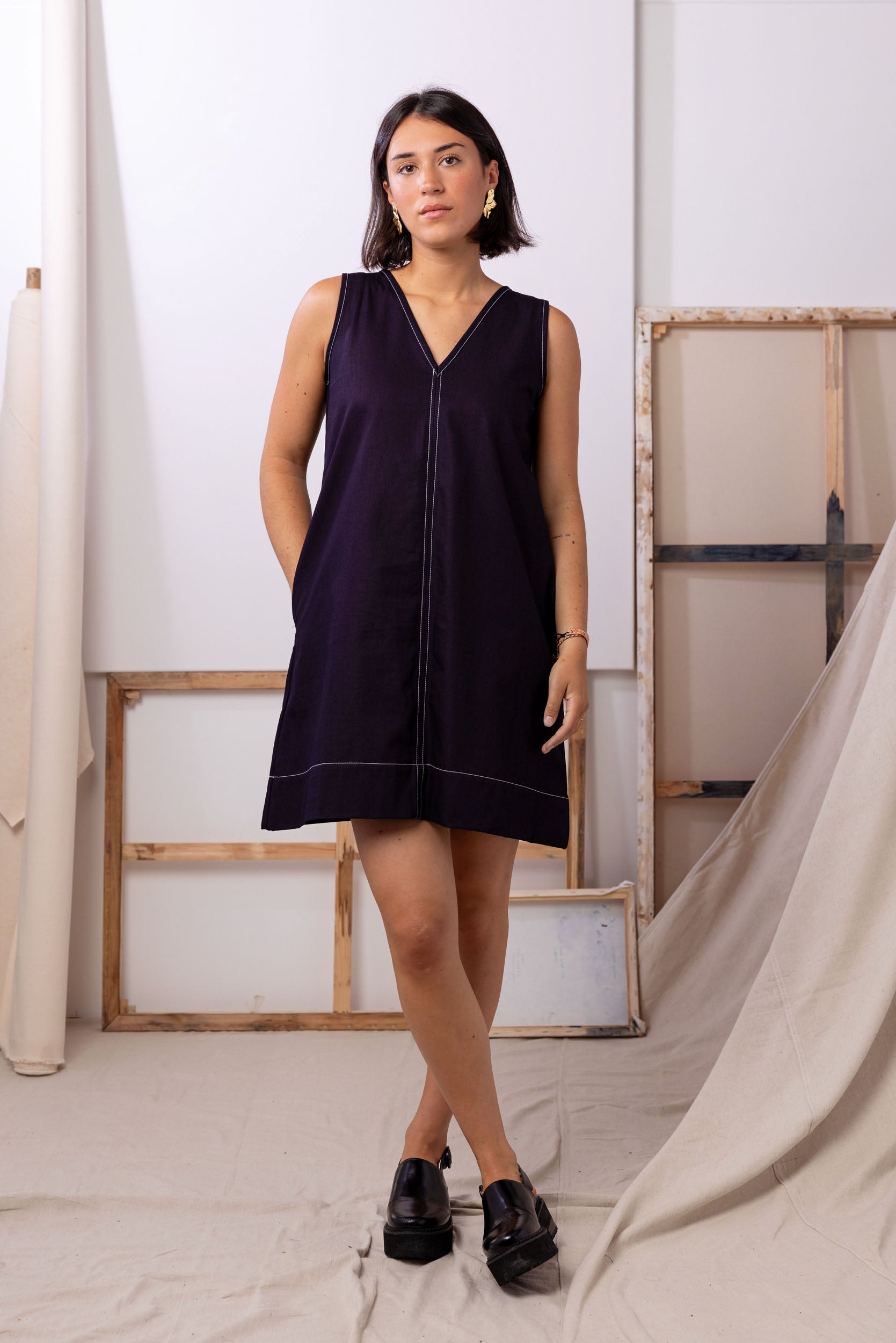 Etta Reversible Dress | Indigo