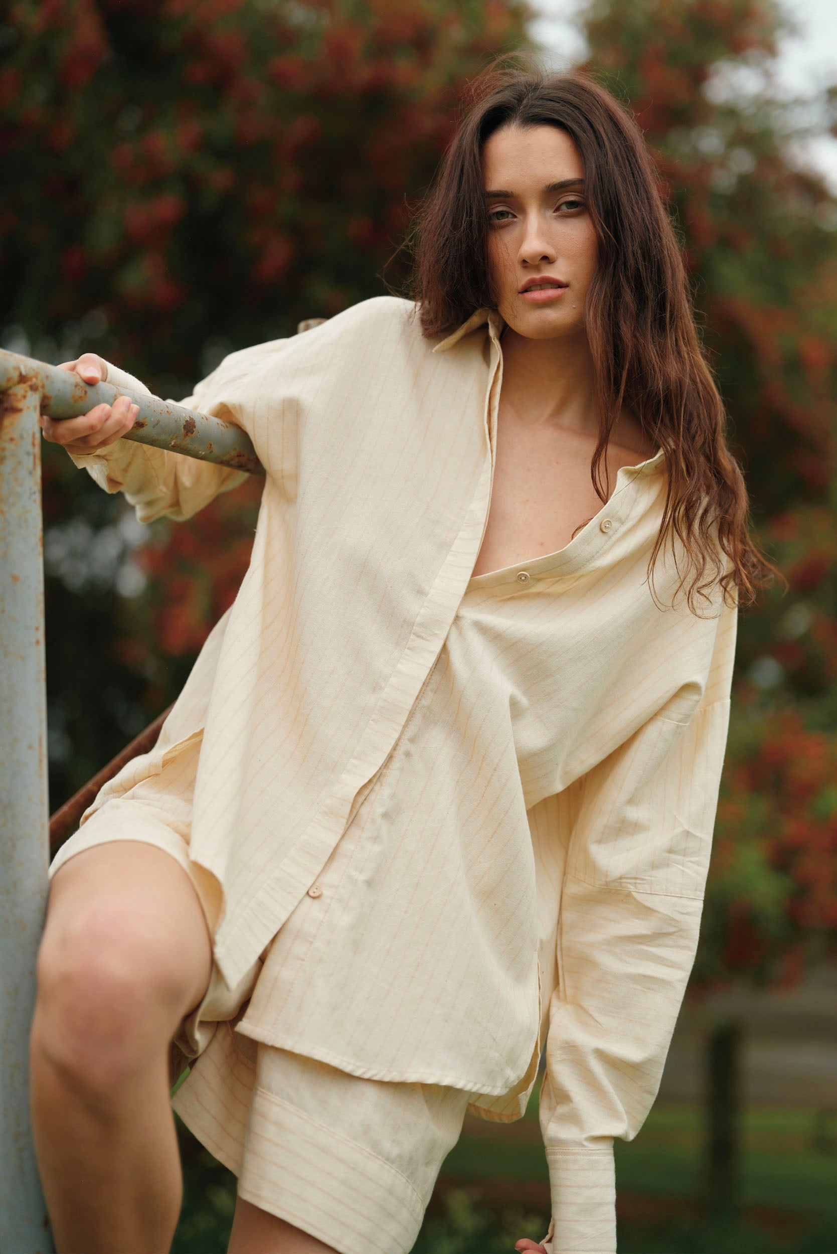 Finders Shirt | Natural Stripe | S - ReCreate Clothing