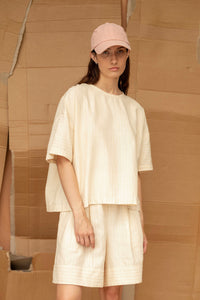 Joy Top | Natural Stripe | L - ReCreate Clothing