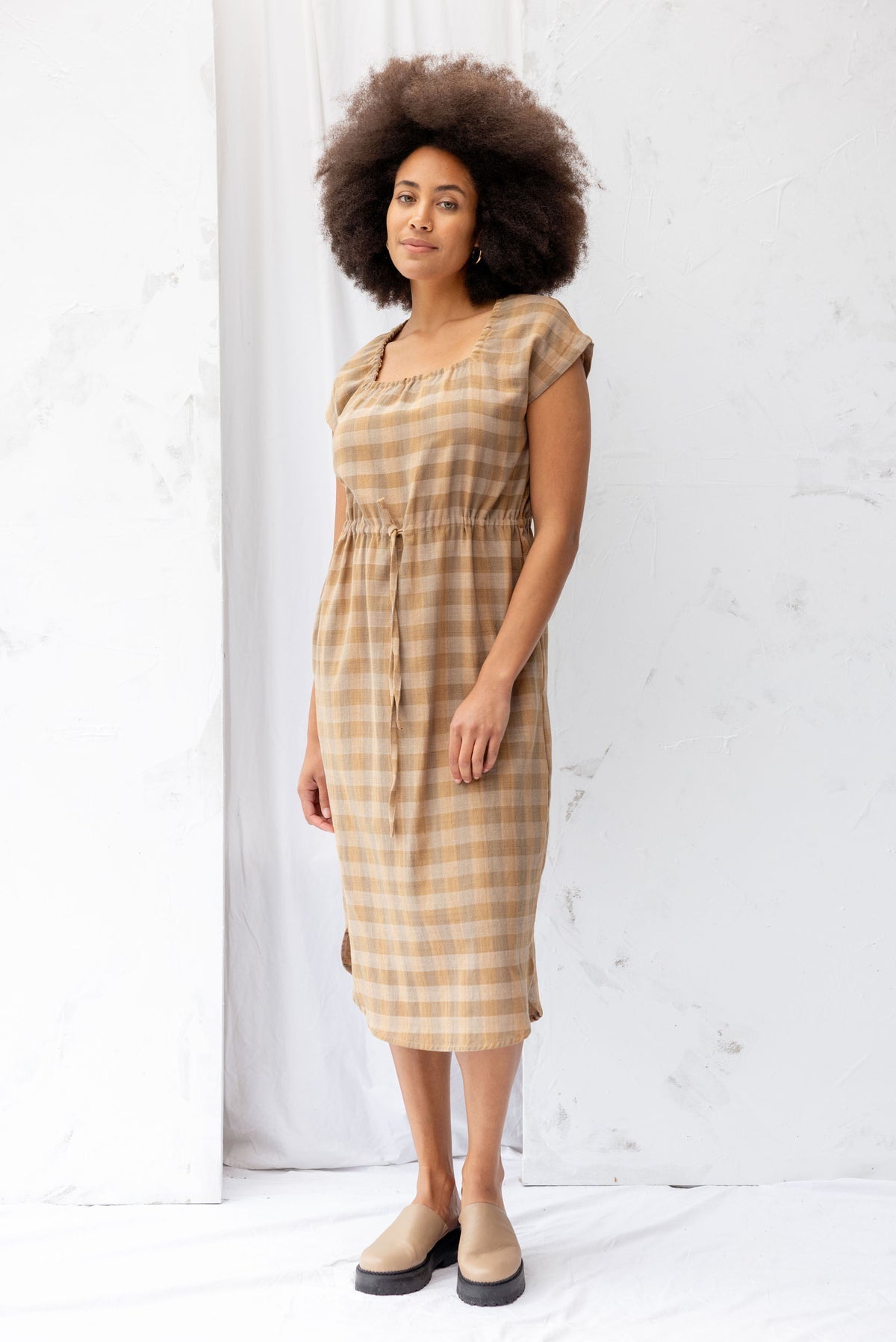 Remmy Dress | Earth Check - ReCreate Clothing