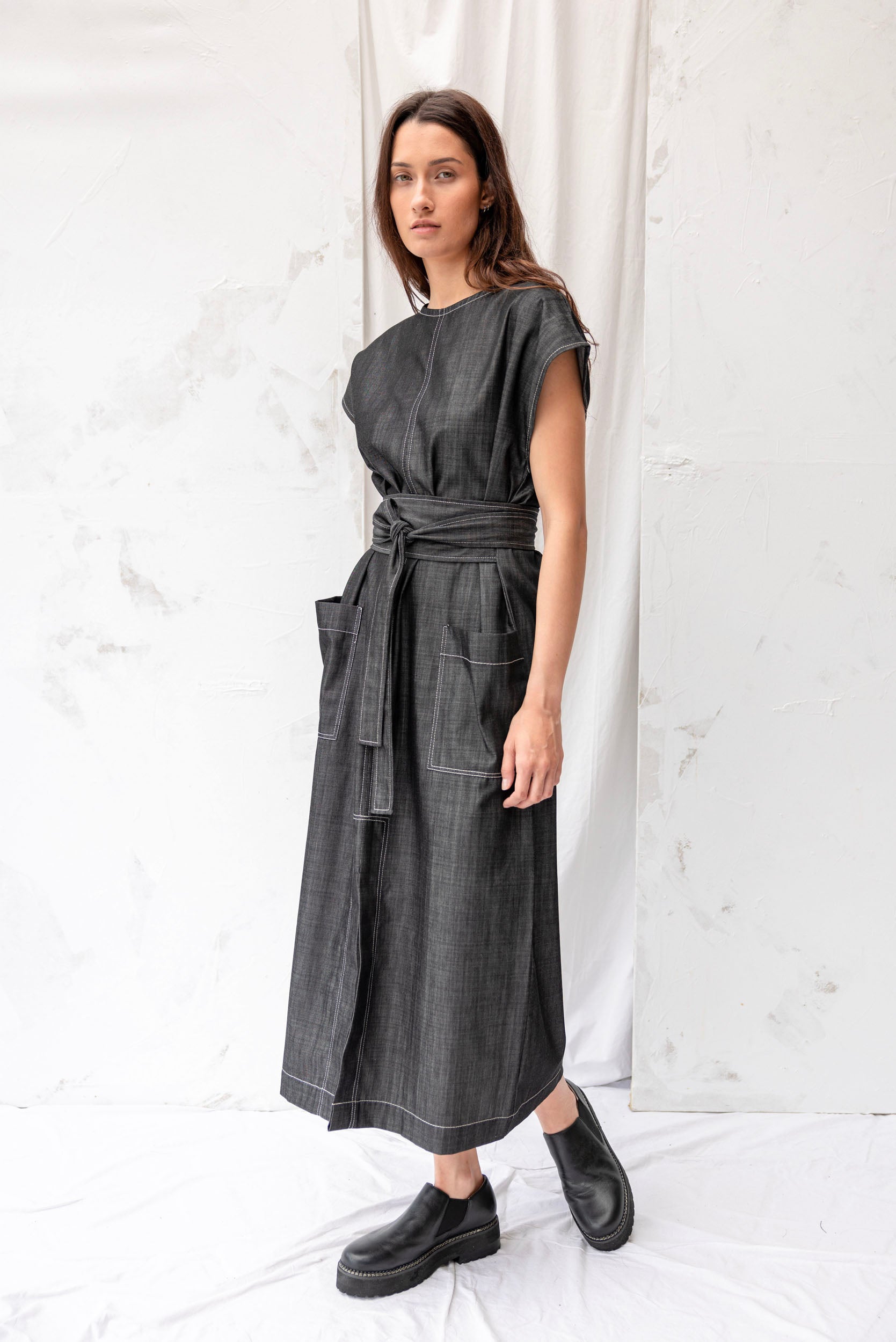 Stella Denim Dress | Midnight | XL - ReCreate Clothing