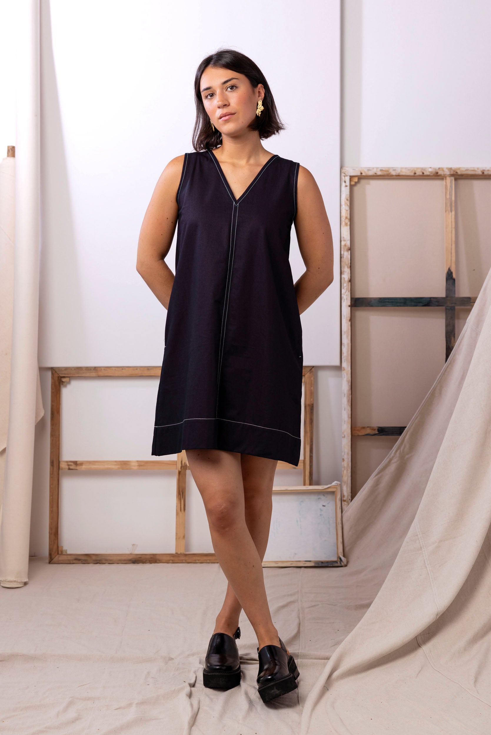 Etta Reversible Dress | Indigo