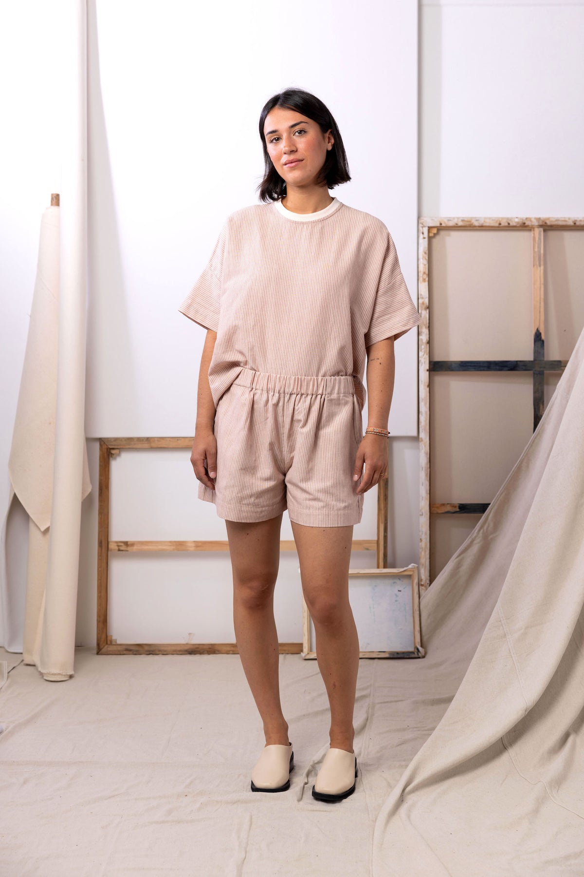 All Day Shorts | Pink Stripe - ReCreate Clothing