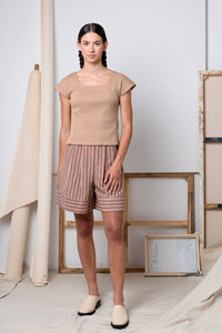 Tomorrow Shorts | Burgundy Stripe | XS - ReCreate Clothing