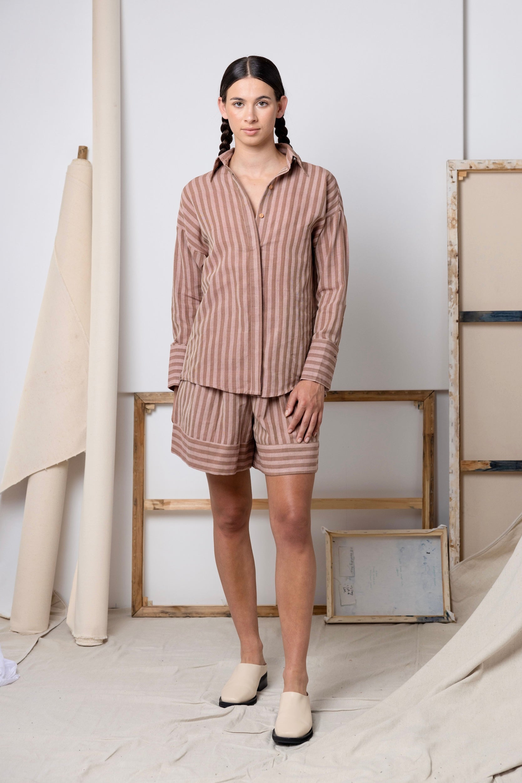 Finders Shirt | Burgundy Stripe | XS - ReCreate Clothing