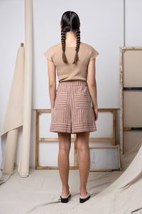 Tomorrow Shorts | Burgundy Stripe | XS - ReCreate Clothing