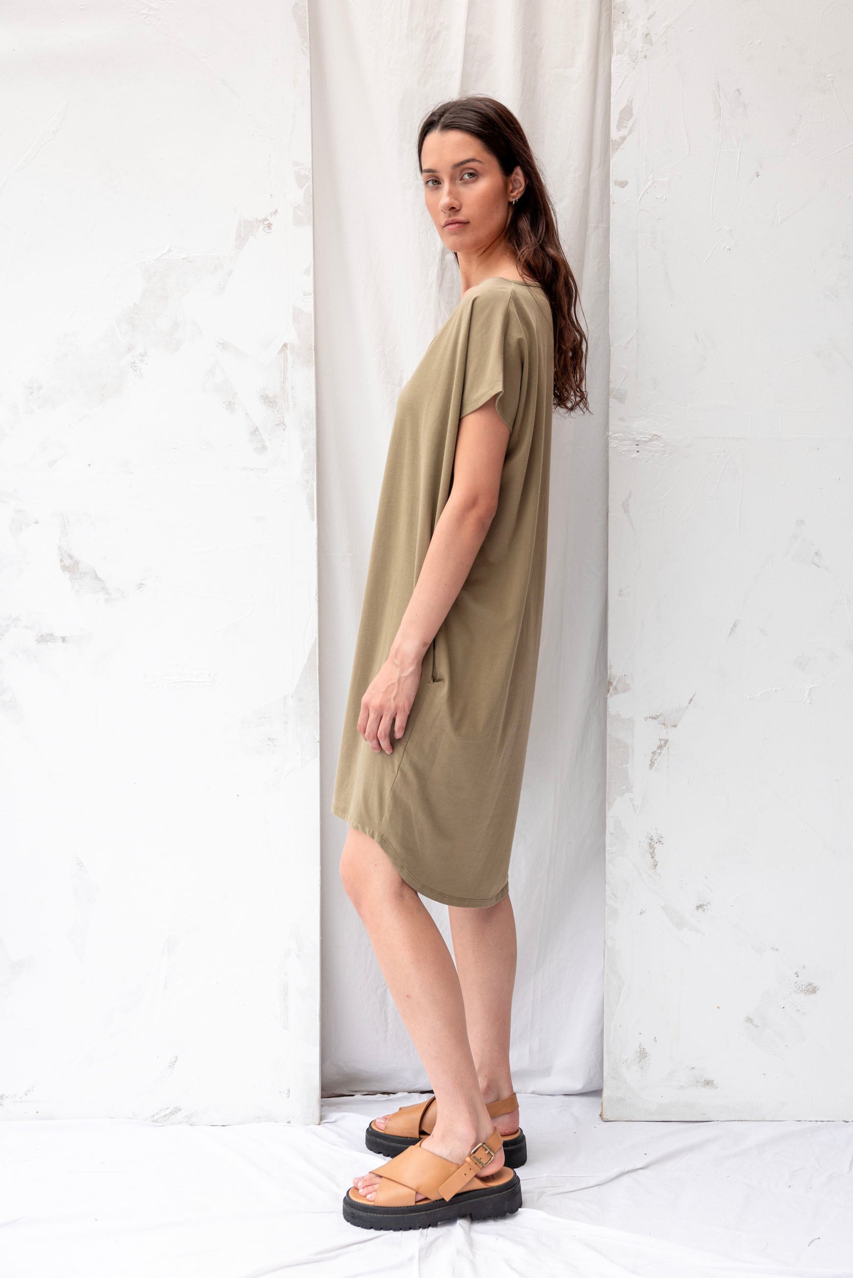 Arc Dress | Olive | XS - ReCreate Clothing