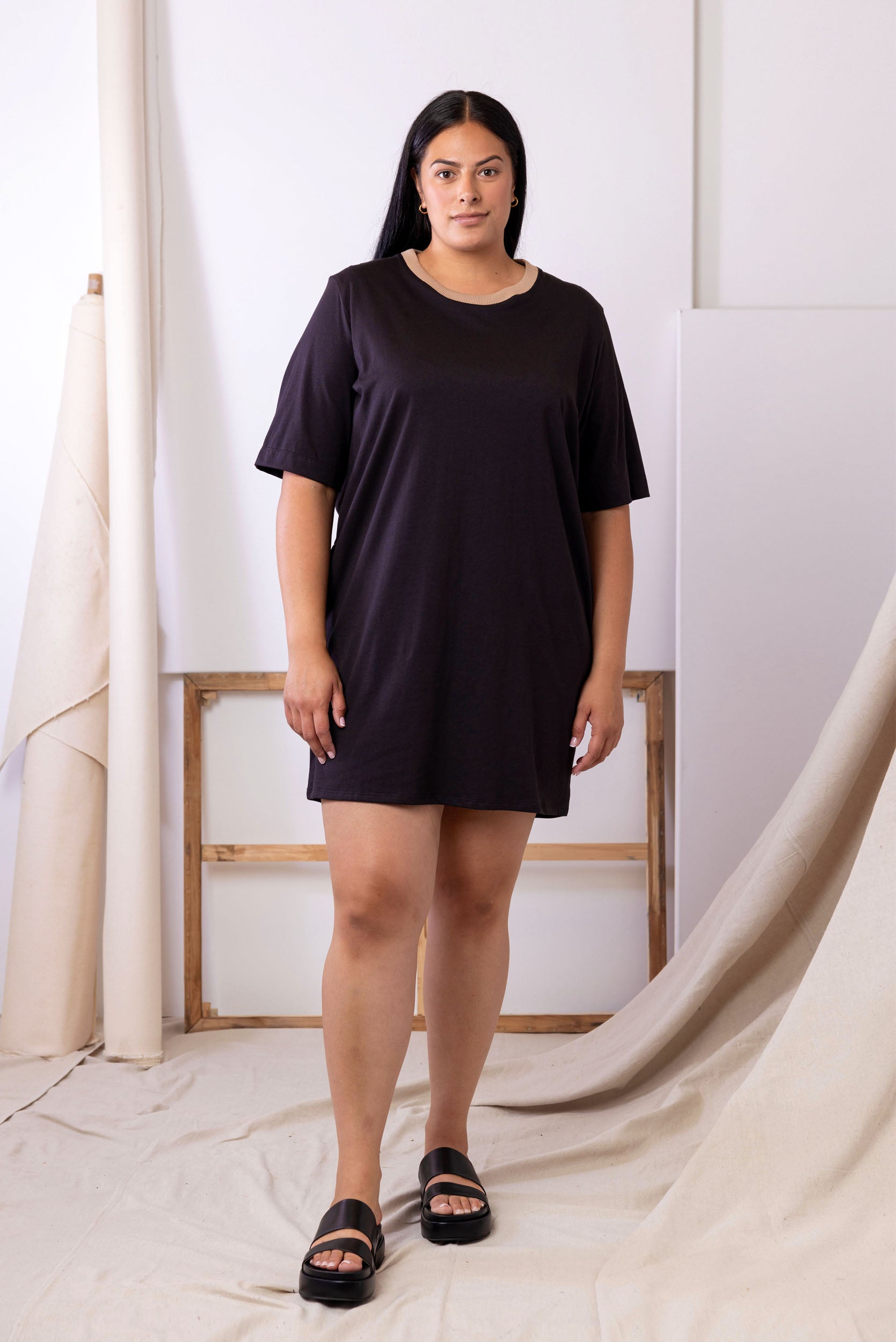 Buddy Tee Dress | Black | XS - ReCreate Clothing