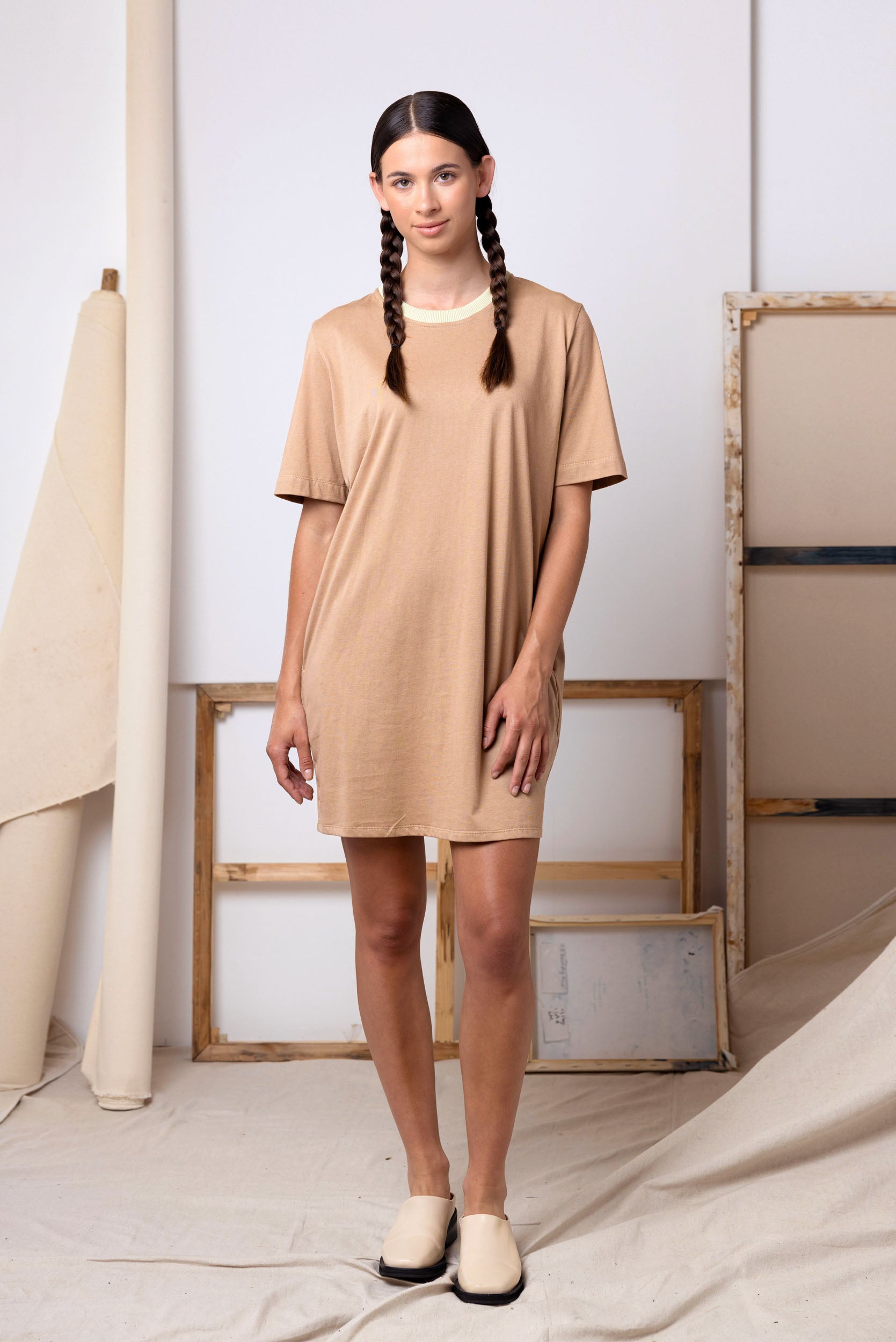 Buddy Tee Dress | Clay | S - ReCreate Clothing