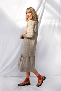 Camille Dress | Grey Gingham | XL - ReCreate Clothing