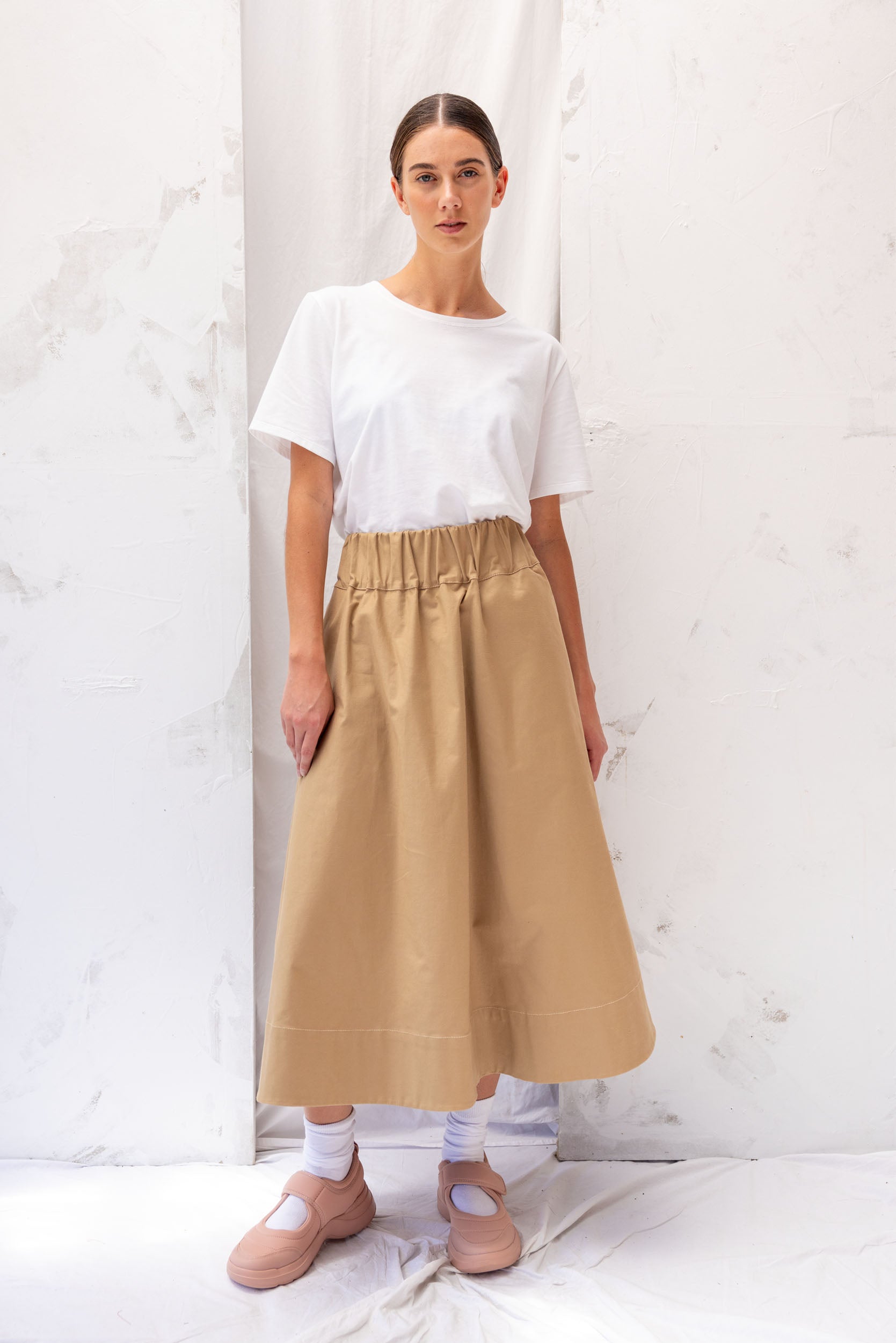 Cas Skirt | Tan | S - ReCreate Clothing