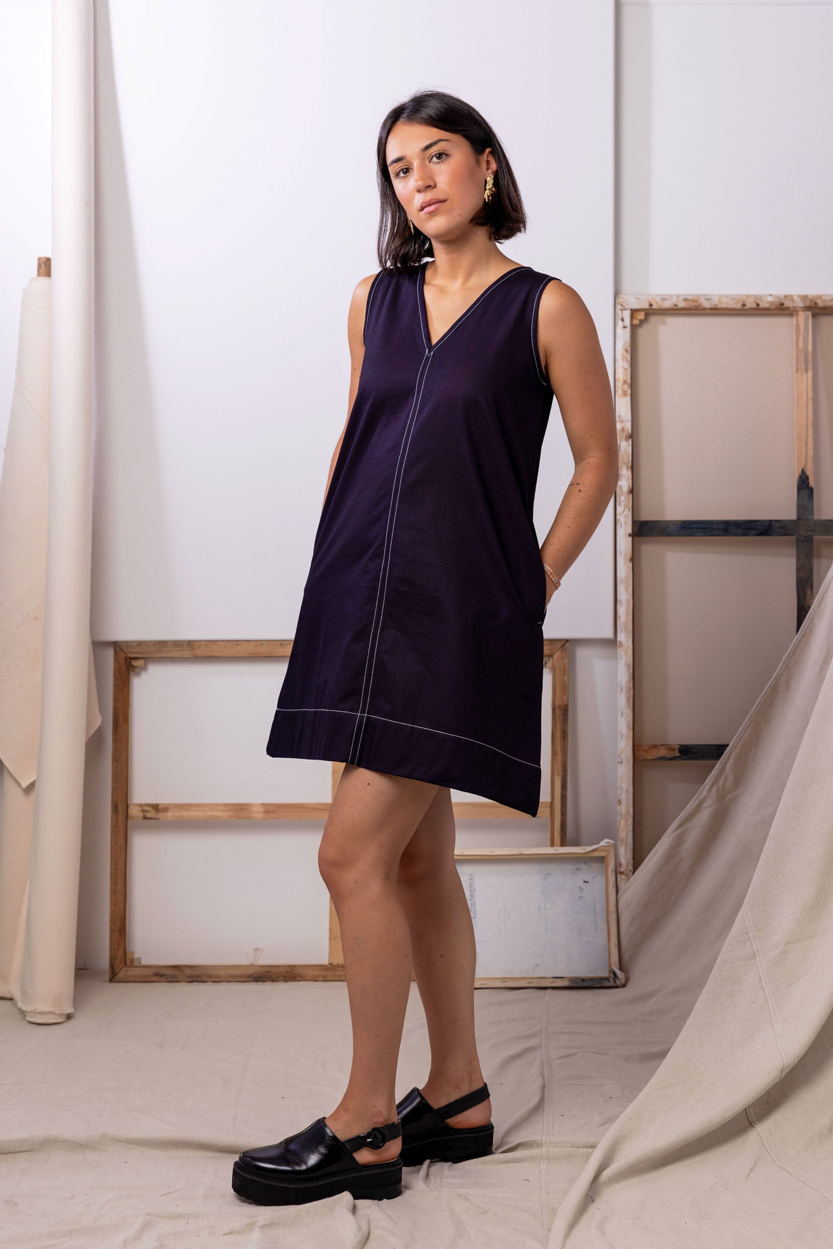 Etta Reversible Dress | Indigo