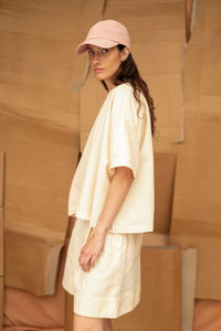 Joy Top | Natural Stripe | L - ReCreate Clothing