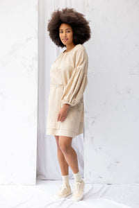 Mahina Dress | Cream Stripe - ReCreate Clothing