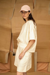 Tomorrow Shorts | Natural Stripe | M - ReCreate Clothing
