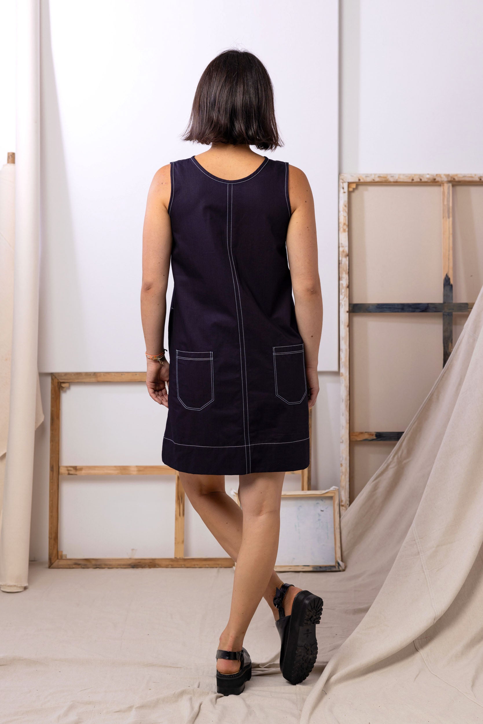 Etta Reversible Dress | Indigo