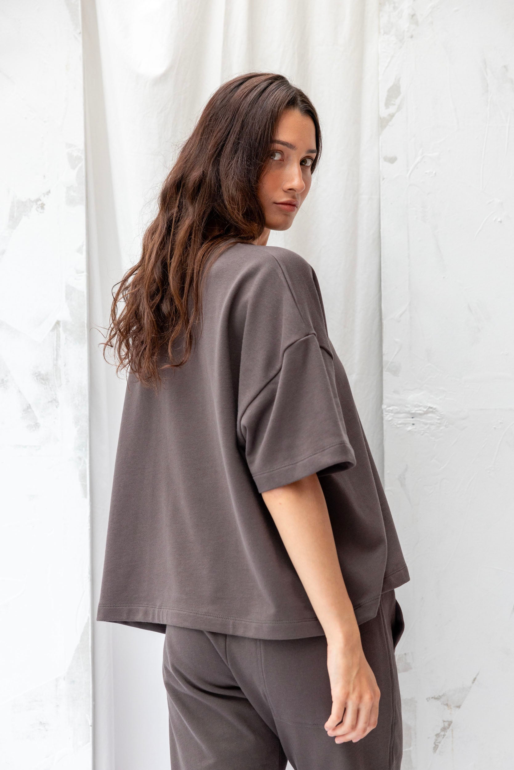 Joy Sweatshirt Tee | Charcoal