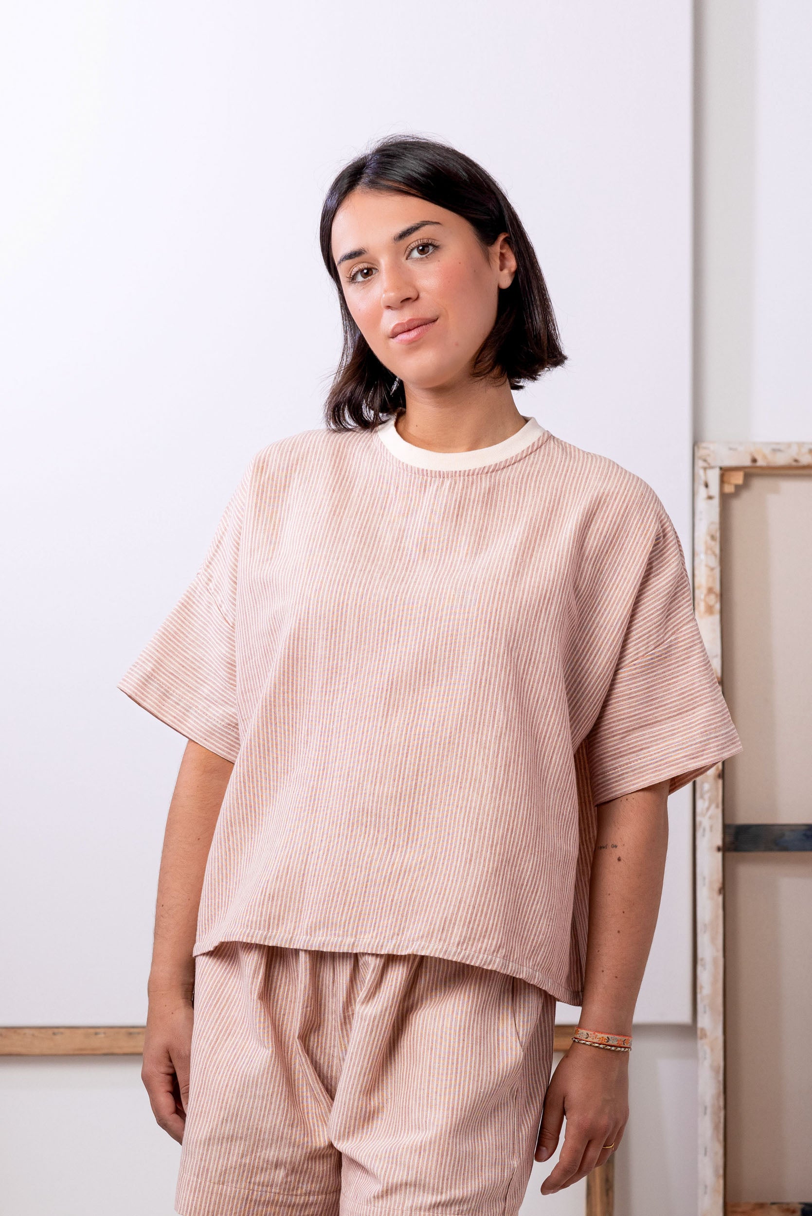 Joy Top | Pink Stripe | XL - ReCreate Clothing